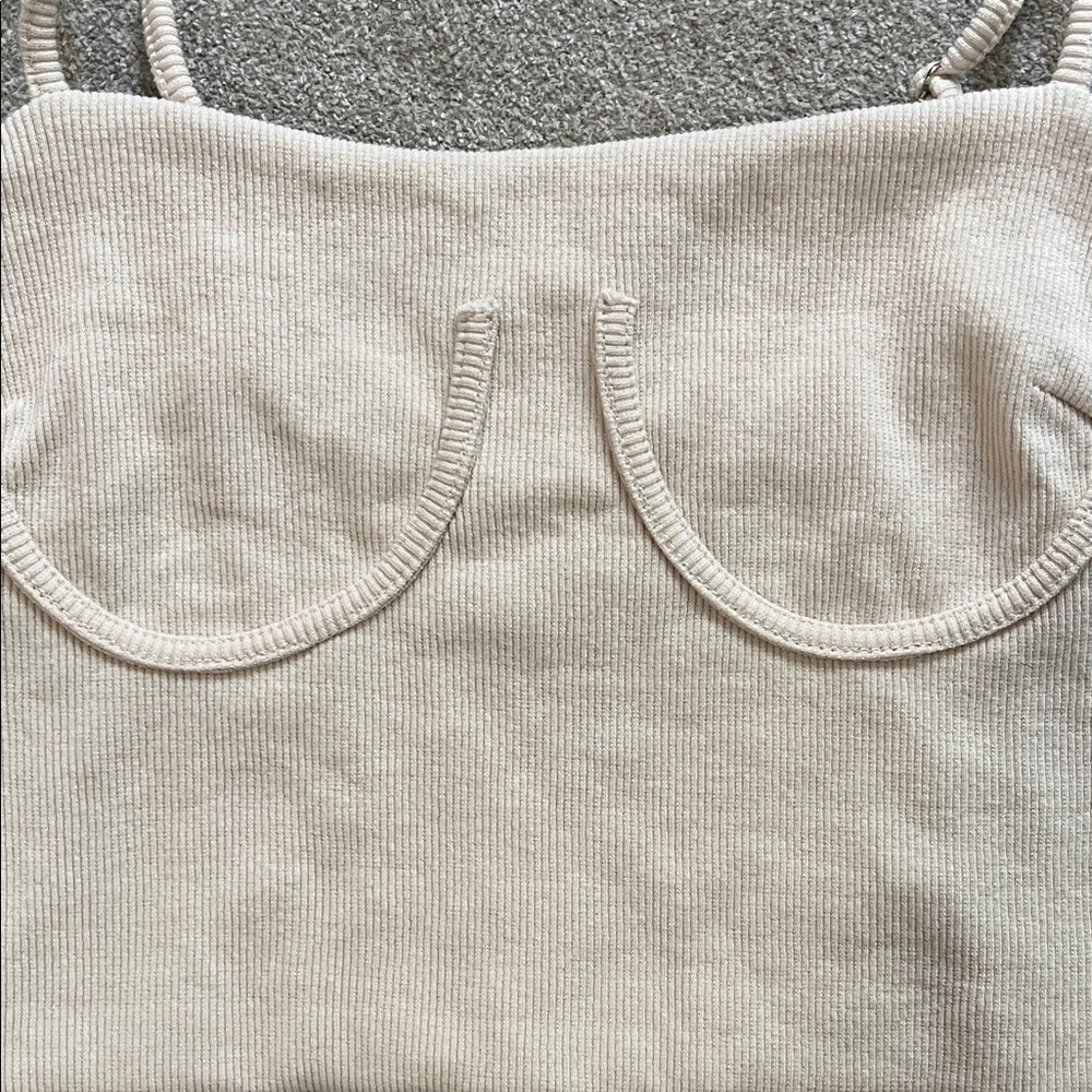 Lulu's Cream Ribbed Crop Top - Picture 8 of 10